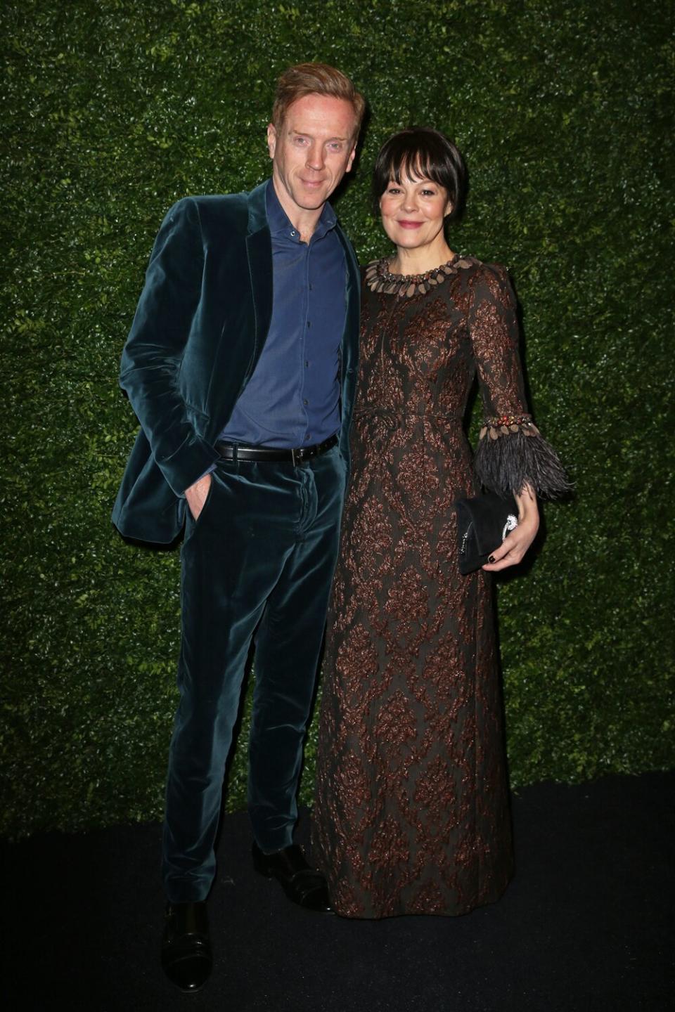 Damian Lewis and Helen McCrory arriving at the Charles Finch and Chanel pre-Bafta party at 5 Hertford Street in Mayfair, London.