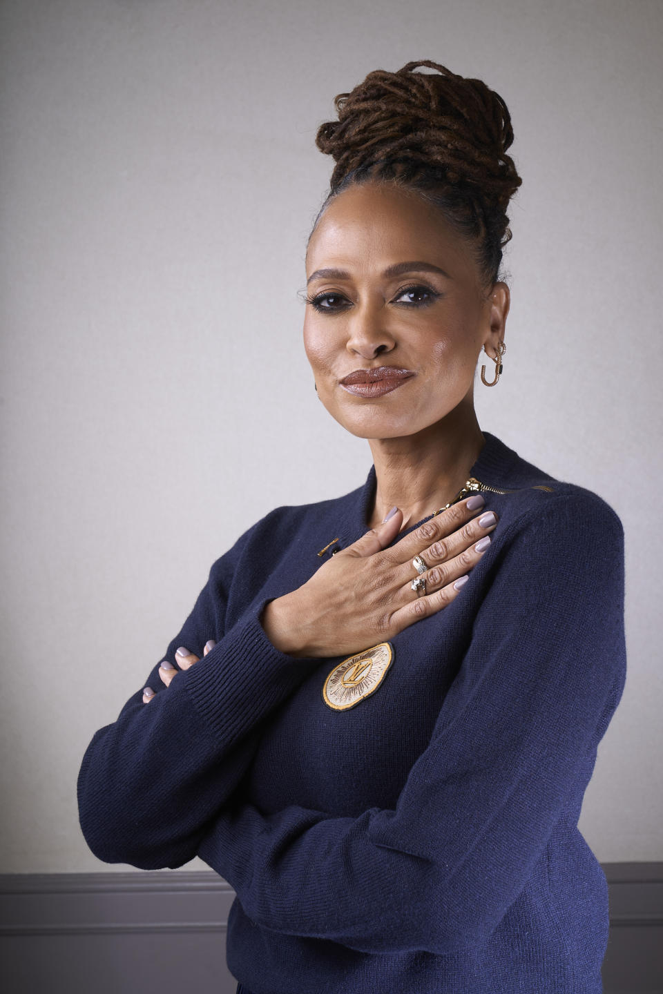Director Ava DuVernay poses for a portrait to promote the film "Origin" on Tuesday, Dec. 5, 2023, in Beverly Hills, Calif. (AP Photo/Damian Dovarganes)