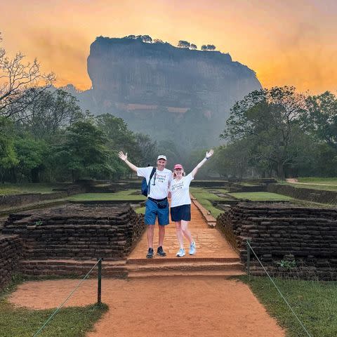 <p>John Martin / SWNS</p> John and Bev Martin in Sri Lanka