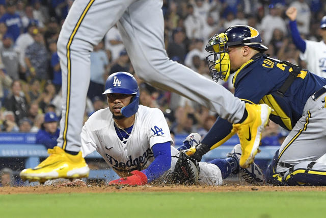 William Contreras of the Milwaukee Brewers in action against the