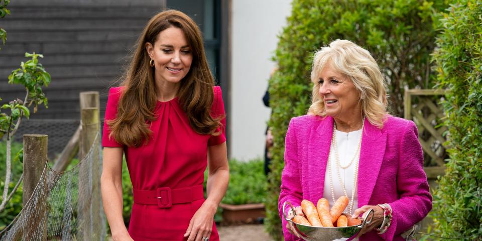 Kate Middleton and Jill Biden walking together.