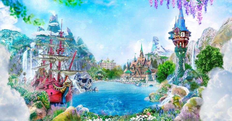 東京迪士尼海洋夢幻泉鄉園區示意圖。圖片來源：tokyodisneyresort