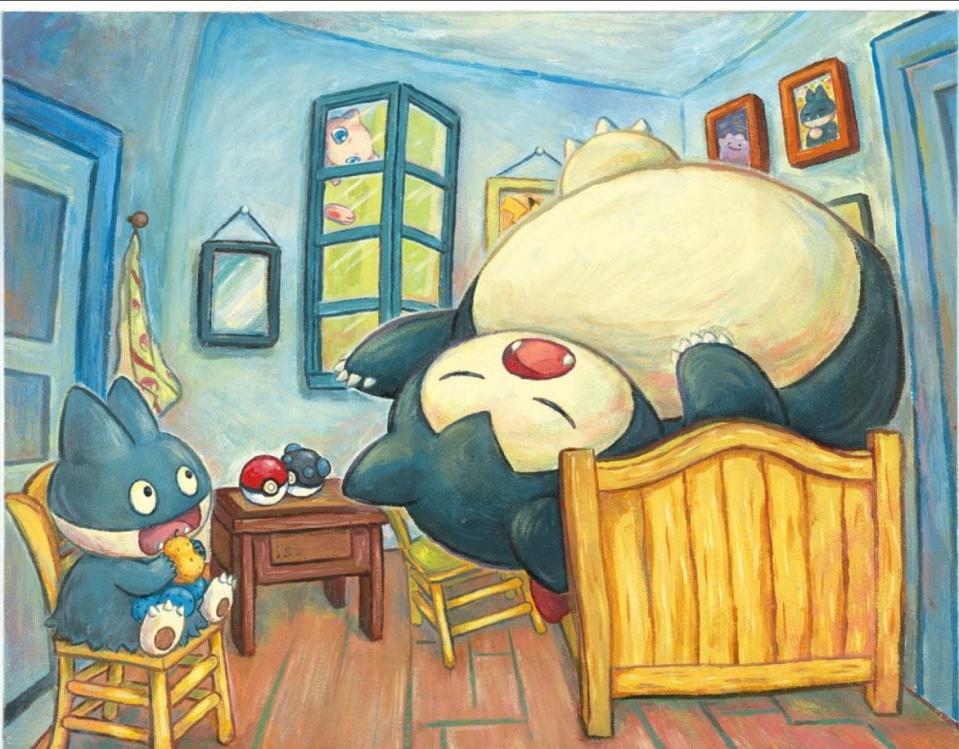 Munchlax & Snorlax inspired by The Bedroom is one of the six pieces exhibited at the Van Gogh Musuem in Amsterdam.