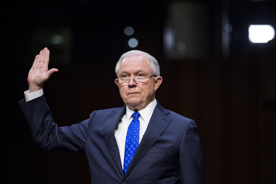 In 1999, then-Sen. Jeff Sessions said that a &ldquo;continuous pattern to lie and obstruct justice" was cause for presidential impeachment. (Photo: Bloomberg via Getty Images)