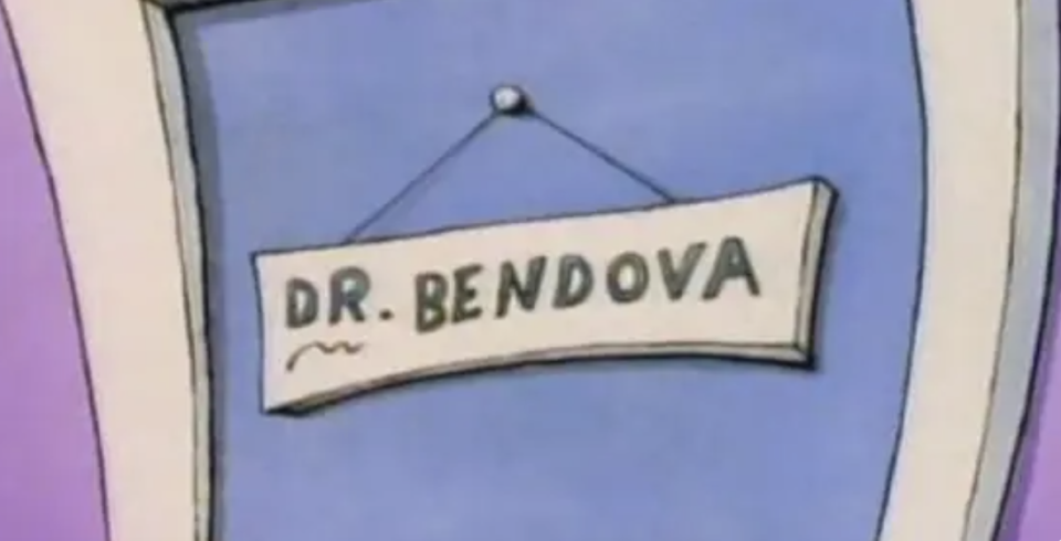 A sign for a doctor named Dr. Bendova