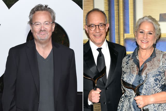 <p>Gregg DeGuire/FilmMagic; Axel Koester/Corbis via Getty</p> From left: Matthew Perry; David Crane and Marta Kauffman