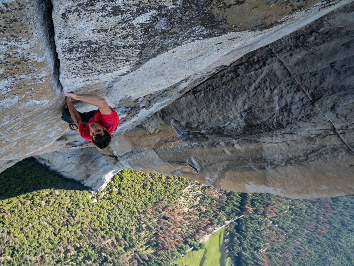 Honnold making the first free-solo ascent of El Capitan: National Geographic/Jimmy Chin