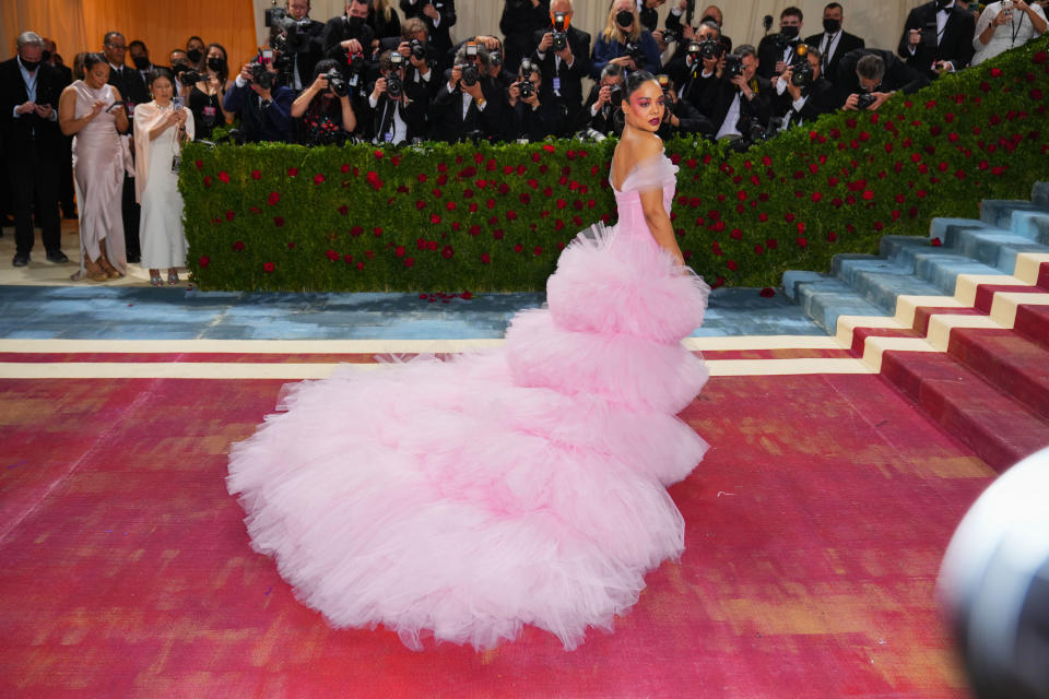 tessa in a long gown on the red carpet