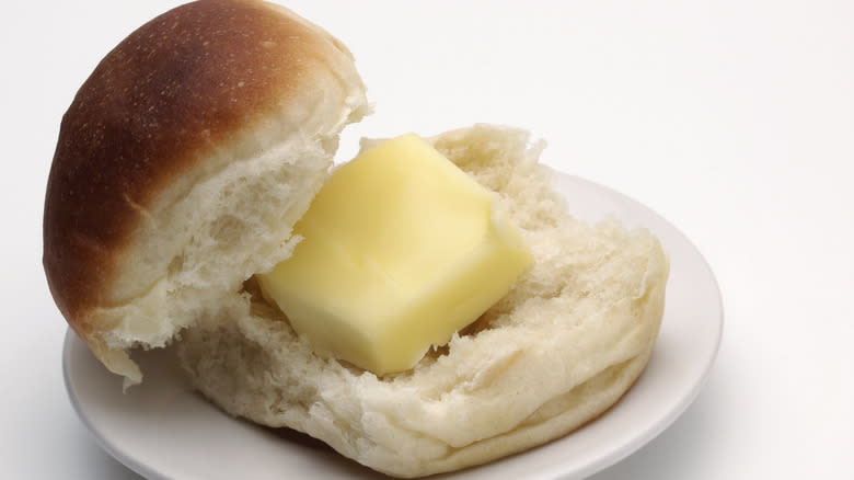 Dinner roll with butter inside