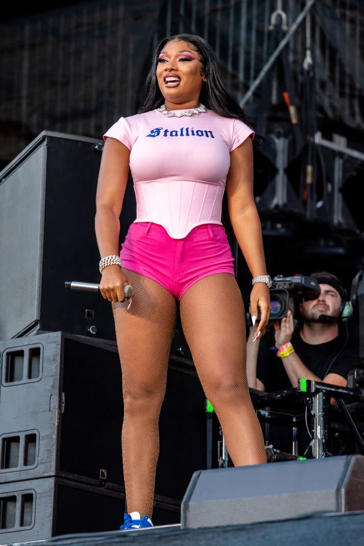 Megan Thee Stallion performs on day one of the Austin City Limits Music Festival’s first weekend on Friday, Oct. 1, 2021, in Austin, Texas. - Credit: AP