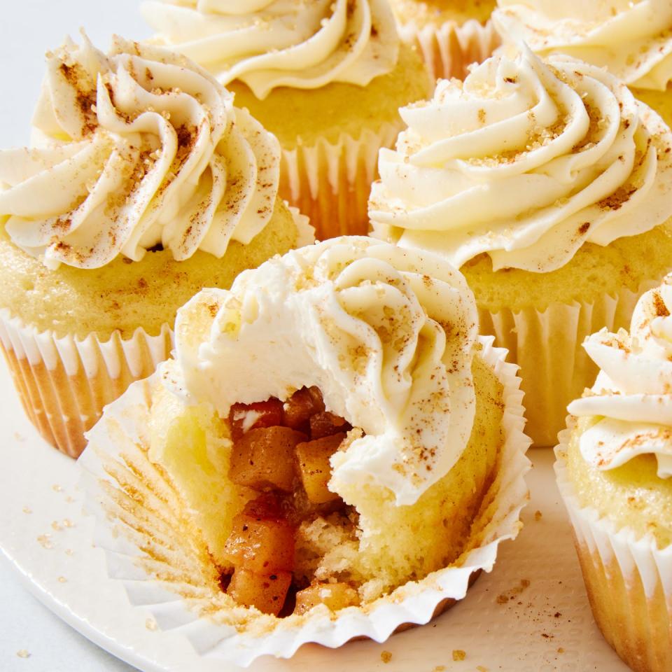 apple pie stuffed cupcakes sprinkled with demerara sugar