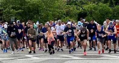 Runners of all ages at the York Hospital 5K starting line June 2023.