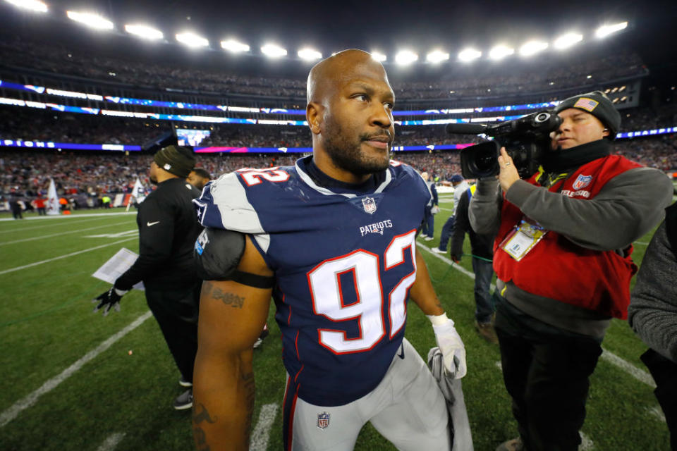 James Harrison appeared in four Super Bowls in his 15 NFL seasons — three with the Pittsburgh Steelers and one with the New England Patriots. (Getty Images)