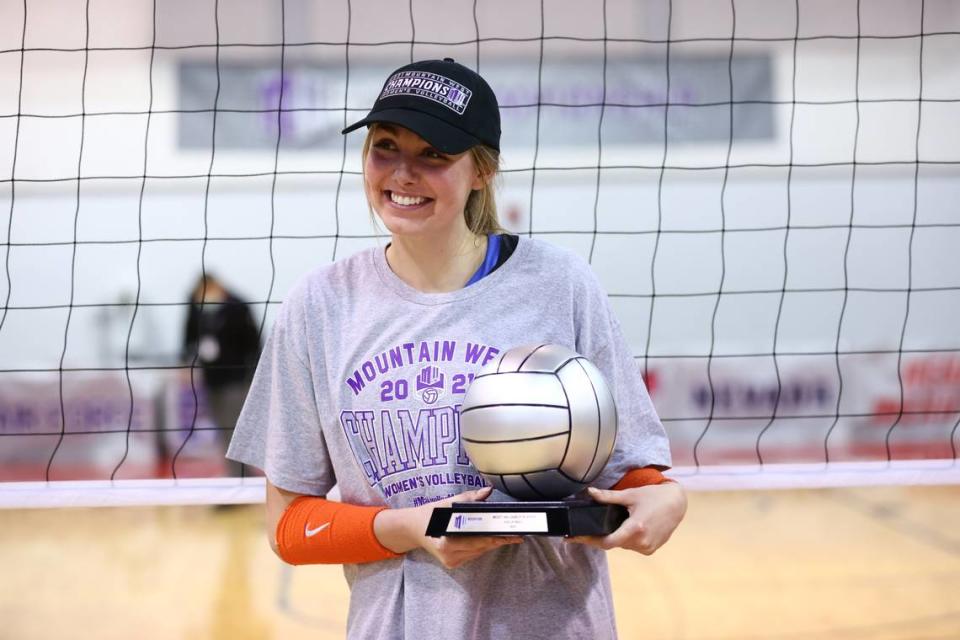 Junior outside hitter Lauren Ohlinger, who had 12 kills and 11 digs in Friday’s championship match, was named Mountain West Tournament MVP.