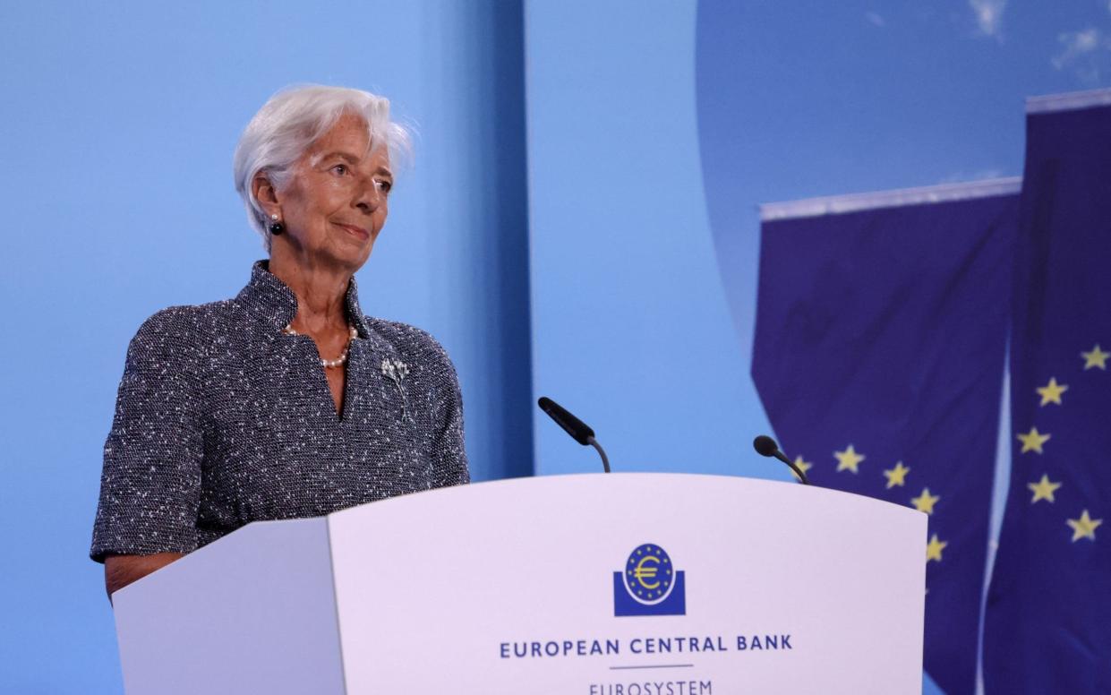 Christine Lagarde warned the eurozone economy faces risks to growth