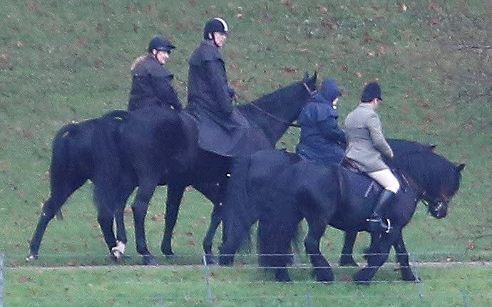 As he faced more humiliation and the loss of more of his public roles, the Duke of York was seen out riding with the Queen in Windsor Great Park - REUTERS