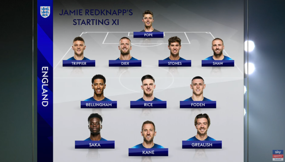 Jamie Redknapp selects his England XI to face Iran (Sky Sports)