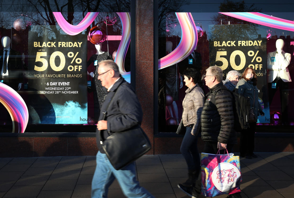 Shops along Edinburgh's Princes Street as retailers gear up ahead of Black Friday.