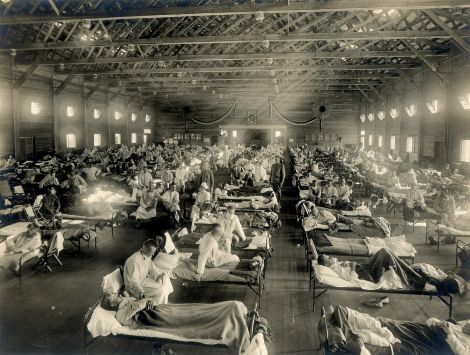 Centros de tratamiento de la gripe española en 1918 (Crédito imagen IBTimes).