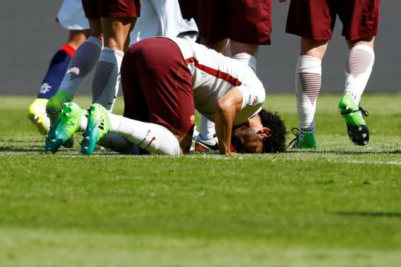 Mohamed Salah celebrando un gol (Foto: Reuters)