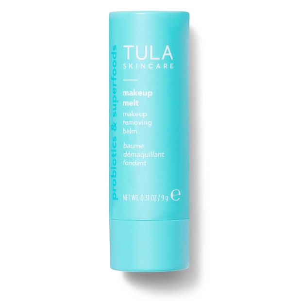 <p>Tula Makeup Melt Makeup Removing Balm, $27, <a href="https://howl.me/cj6CIkMSjbN" rel="nofollow noopener" target="_blank" data-ylk="slk:available here;elm:context_link;itc:0;sec:content-canvas" class="link ">available here</a></p>
