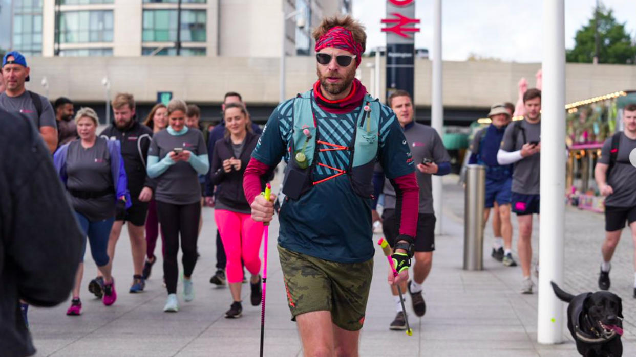  Jonny Huntington completing Manchester to London Marathon. 