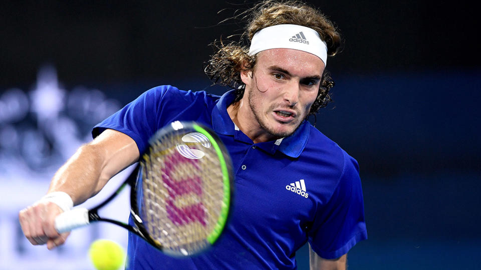 Stefanos Tsitsipas, pictured here at the ATP Cup in January.