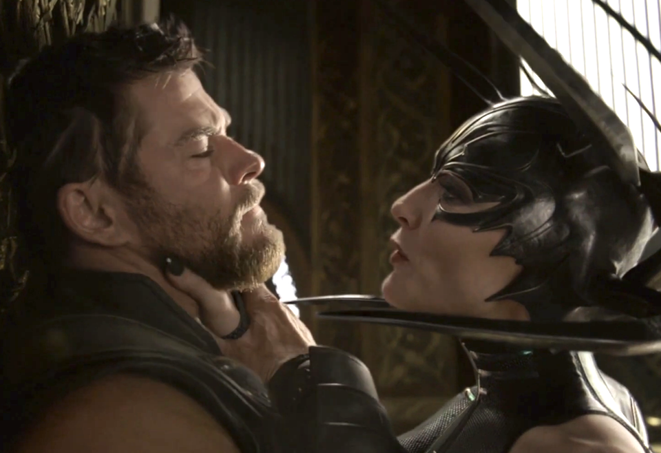 Chris Hemsworth and Cate Blanchett in "Thor: Ragnarok"