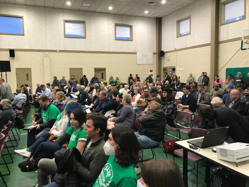 Nearly 200 Brick residents came to Civic Plaza on Monday night to hear the Planning Board discuss a proposal to build 59 new homes in Breton Woods.