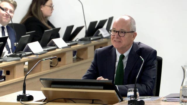 Screen grab from the UK Covid-19 Inquiry Live Stream of former chief scientific adviser Sir Patrick Vallance giving evidence at Dorland House in London 