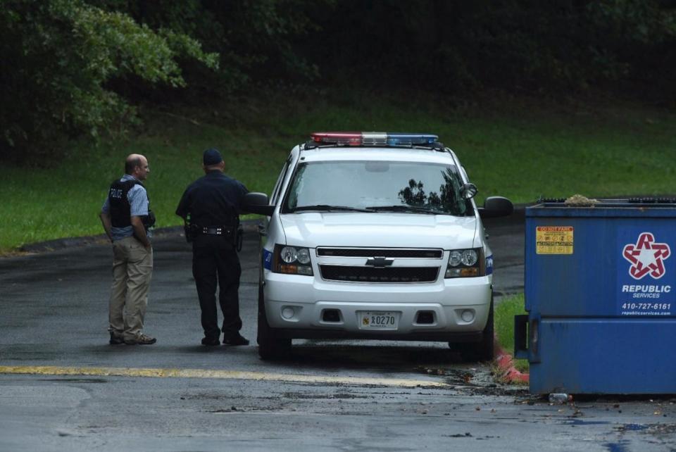 Authorities responding to a shooting in Harford County, Maryland. (AP)