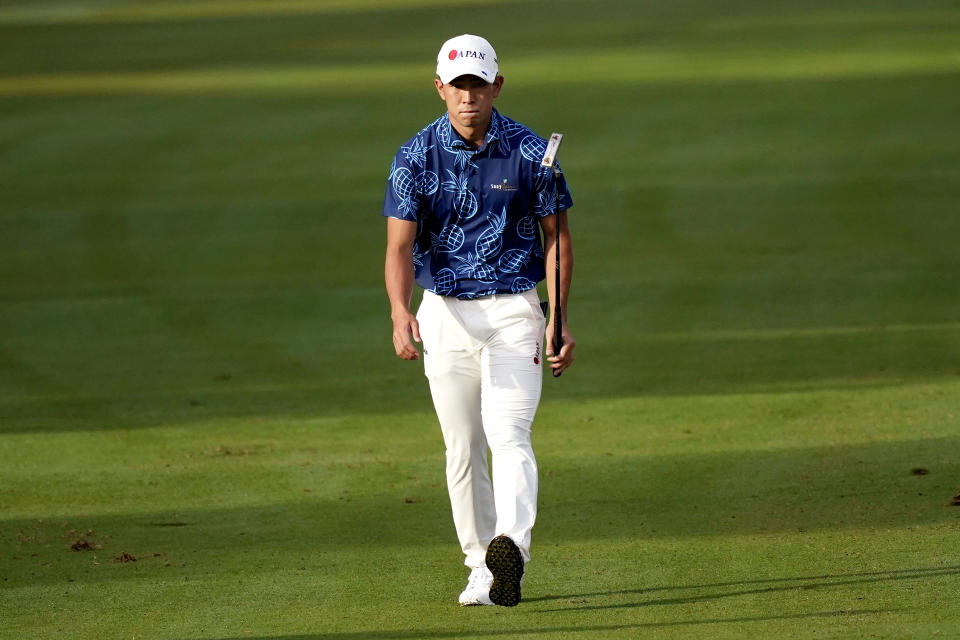 Keita Nakajima, of Japan, walks up the 10th fairway during the second round of the Sony Open golf tournament, Friday, Jan. 14, 2022, at Waialae Country Club in Honolulu. (AP Photo/Matt York)