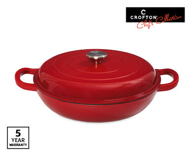 Crofton french pot $27 in red compared to Le Creuset stew pot for $400