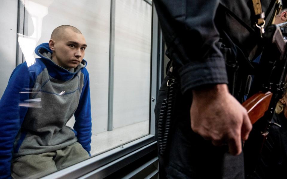 Russian soldier Vadim Shishimarin during a court hearing in Kyiv - REUTERS/Viacheslav Ratynskyi
