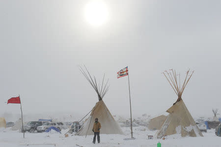 Oceti Sakowin camp is seen as "water protectors" continue to demonstrate against plans to pass the Dakota Access pipeline near the Standing Rock Indian Reservation, near Cannon Ball, North Dakota, U.S. December 6, 2016. REUTERS/Stephanie Keith