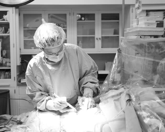Kate McLean in the operating room in April 2019. (Photo: Courtesy of Jenny Recotta)