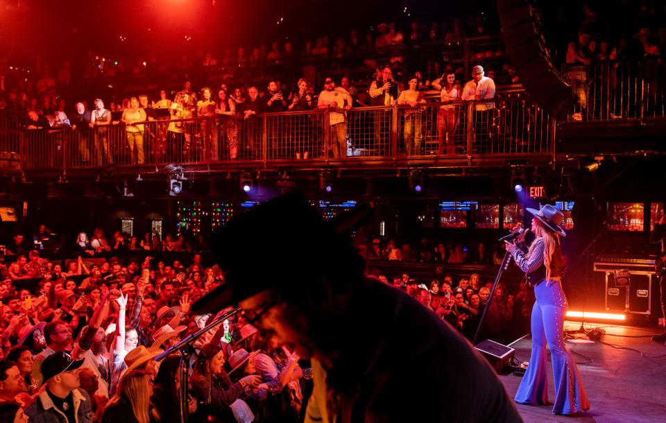 Lainey Wilson performs at Brooklyn Bowl in Nashville , Tenn., Thursday, March 16, 2023.