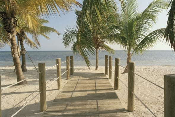 boardwalk leading toward the ocean