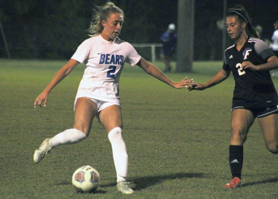 Bartram Trail midfielder Grace Ivey, pictured against Fletcher in November, leads the MaxPreps national list in assists for girls soccer.