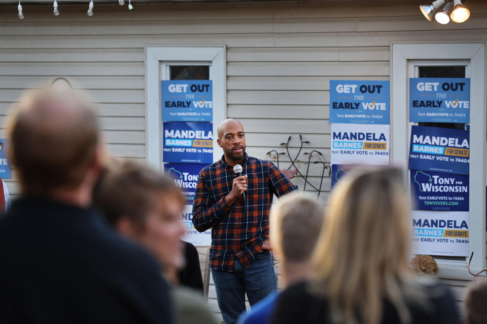 Wisconsin Lt. Gov. Mandela Barnes would be the state's first Black senator if elected.<span class="copyright">Scott Olson—Getty Images</span>