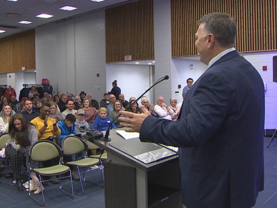 Roughly 150 people were at Thursday night's meeting, which Premier Dennis King described as a kick-off to the candidate nomination season. (Rick Gibbs/CBC - image credit)