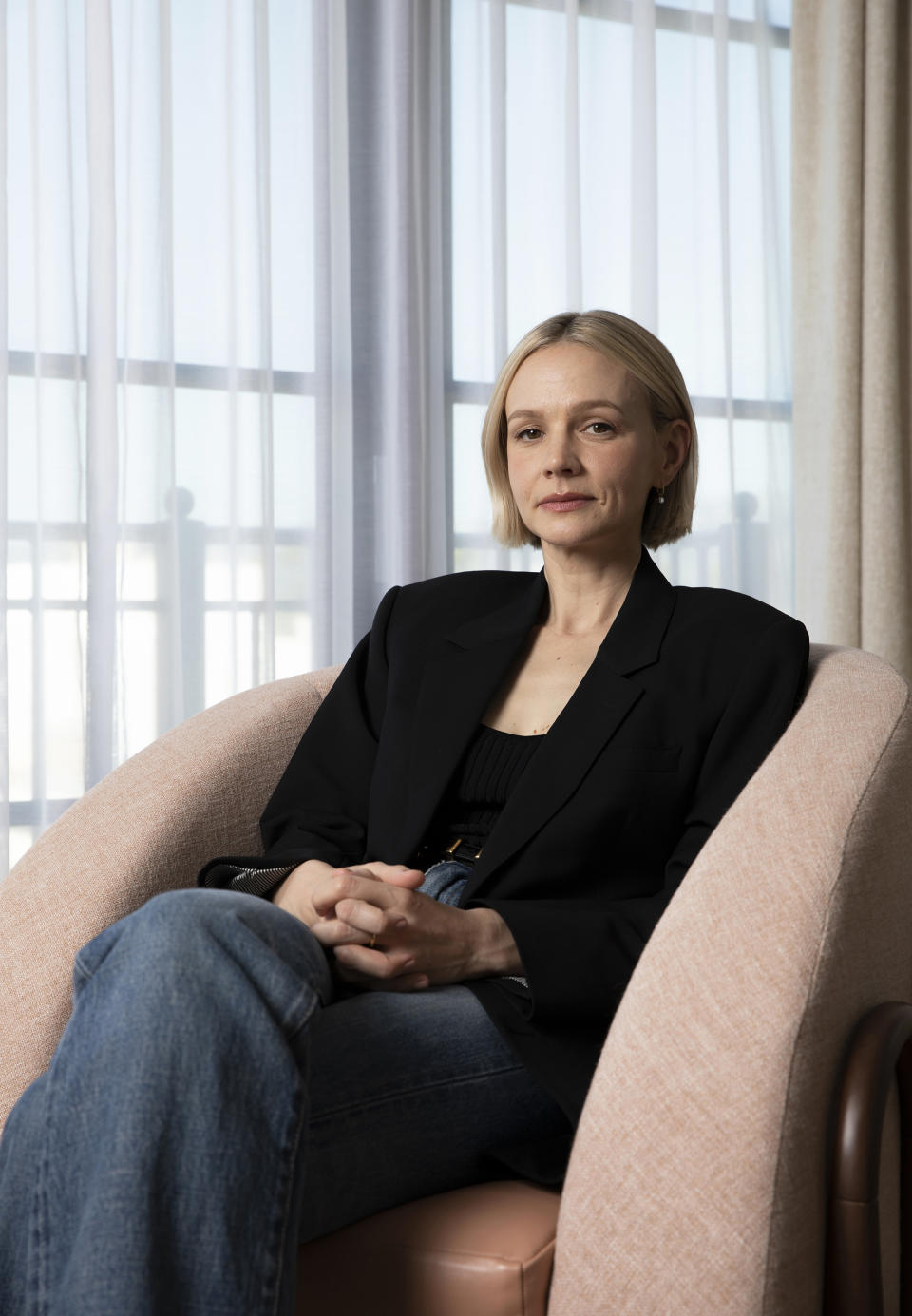 Carey Mulligan poses for a portrait to promote the film "Maestro" on Wednesday, Dec. 13, 2023 at The Maybourne Beverly Hills in Beverly Hills, Calif. (Photo by Rebecca Cabage/Invision/AP)