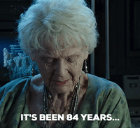 Elderly character Rose from Titanic movie reflects emotionally, saying "It's been 84 years..."