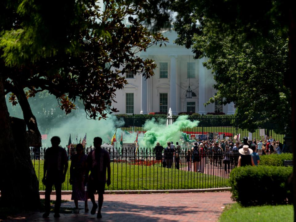 Photo of an abortion rights protest in front of the White House.