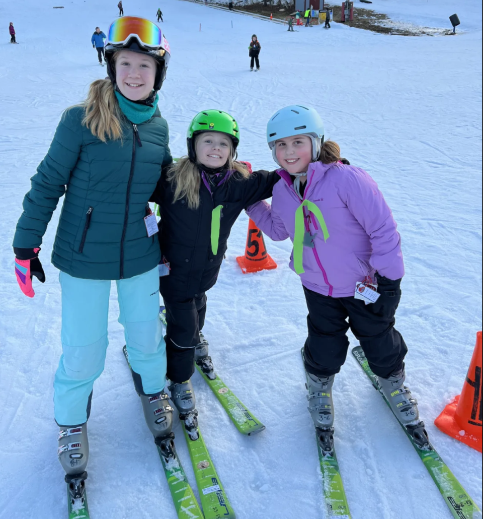 Students from Marston School ski alongside their peers during ski club.