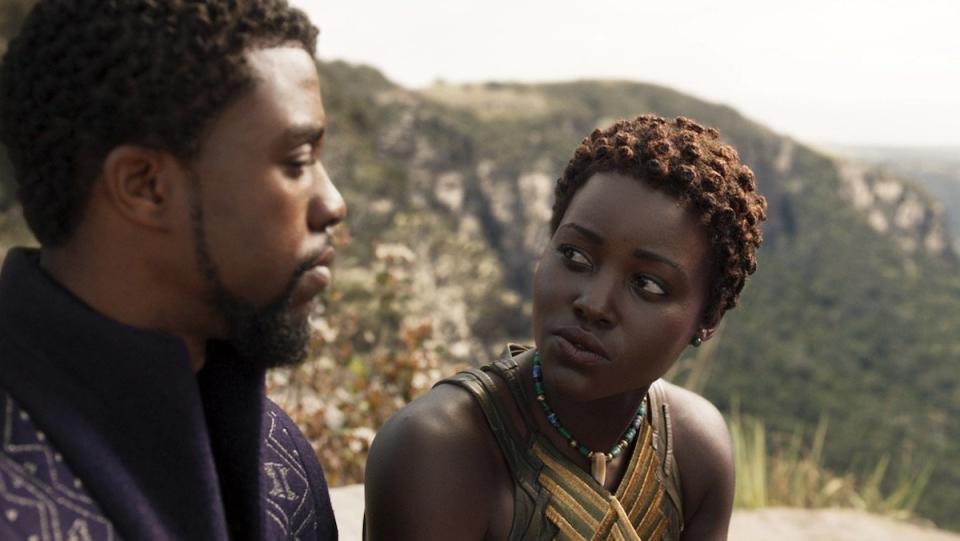 Nakia and T'Challa speak in Black Panther. In the MCU, Nakia and T'Challa have a son together. He is featured in the mid credits scene from Wakanda Forever.