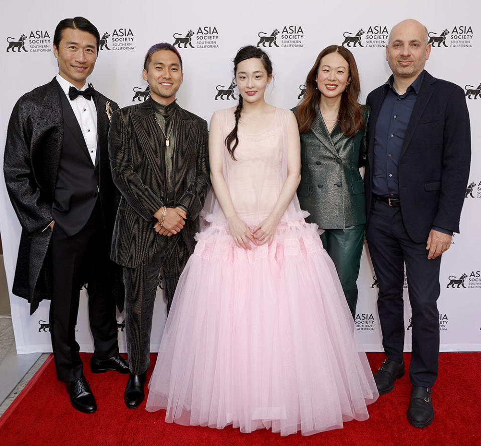 Soji Arai, Jin Ha, Minha Kim, Soo Hugh and Michael Ellenberg of ‘Pachinko’ - Credit: Frazer Harrison/Getty