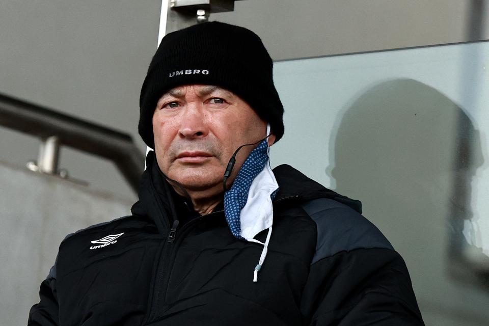 Eddie Jones watches Leicester play Newcastle last month (Getty Images)