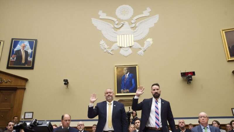 IRS whistleblowers Gary Shapley and Joseph Zeigler being sworn in before their Congressional testimony.