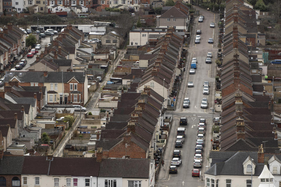 SWINDON, ENGLAND - FEBRUARY 20: A general view over housing on the edge of the town centre on February 20, 2019 in Swindon, England. The factory is Honda's only EU plant and has produced the Honda's 'Civic' model for over 24 years, with 150,000 of the cars rolling off the line annually. The manufacturer is a major employer in the town of around 220,000 and sits on the M4 corridor between London to the East and Bristol to the West. In 1986 one of the towns last major employers GWR (Great Western Railway) closed it's doors after a 140 year history of Railway locomotive manufacture putting around 1,500 people out of work.  (Photo by Dan Kitwood/Getty Images)